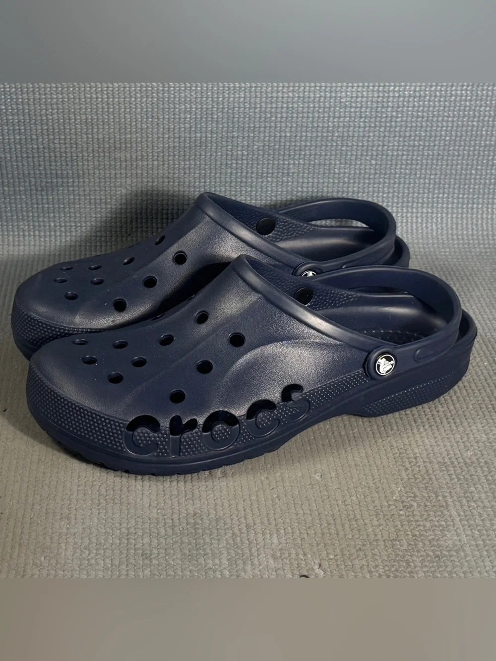 Crocs Baya Navy Clogs Slip On Slide Sandals Comfort Men’s Size 12